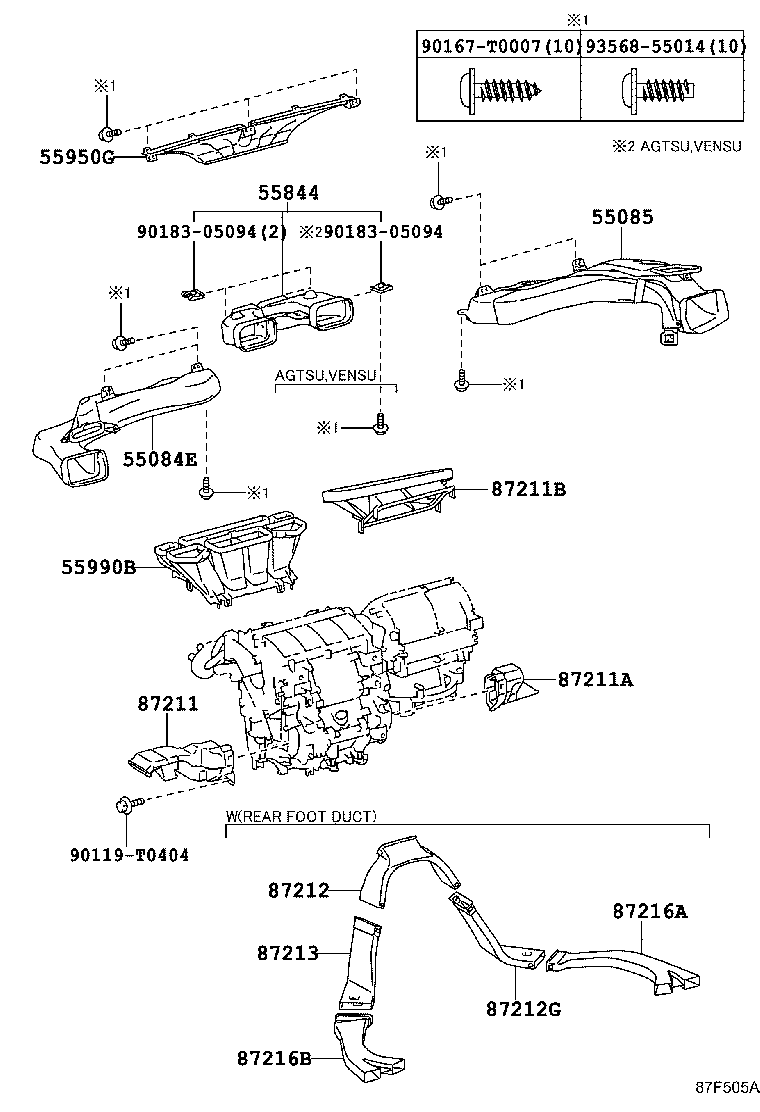 55844-KK080 DUCT, HEATER TO REGISTER, NO.2 product image