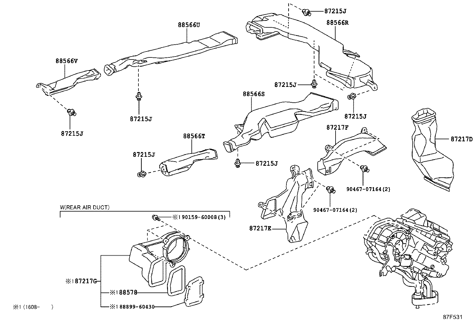 55831-60020 DUCT, HEATER TO REGISTER, NO.4 product image
