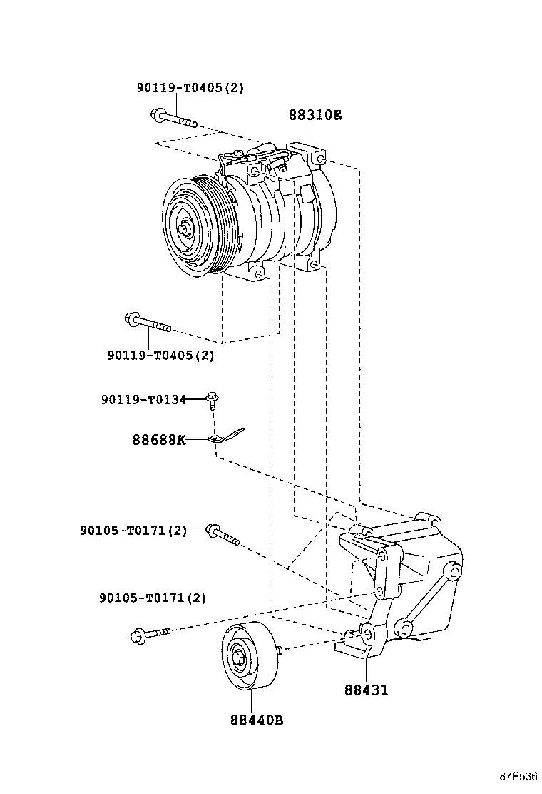 88310-0KA40 COMPRESSOR, W/MAGNET CLUTCH product image