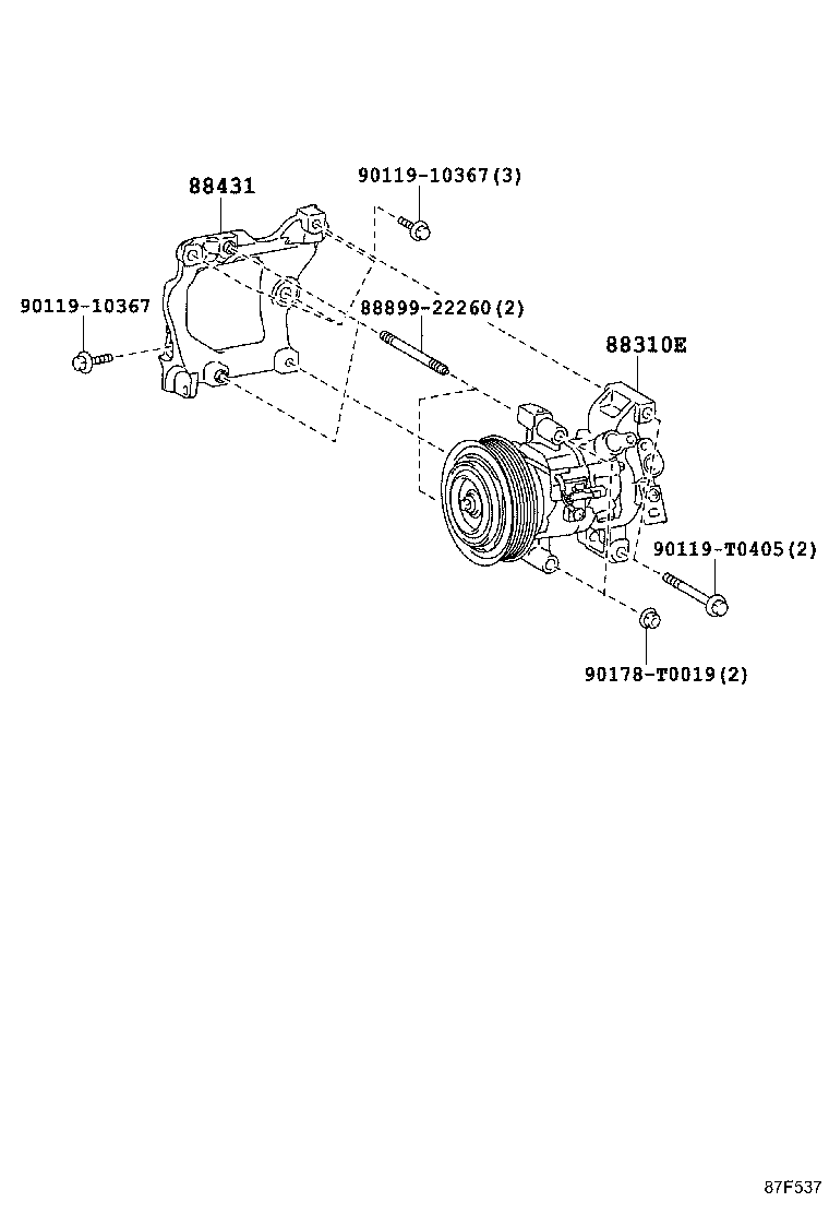88310-0KB60 COMPRESSOR, W/MAGNET CLUTCH product image
