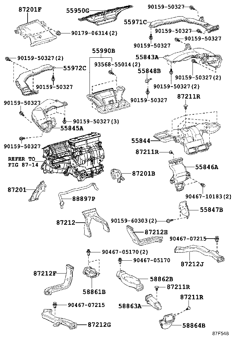 55848-62010 DUCT, HEATER TO REGISTER, NO.6 product image