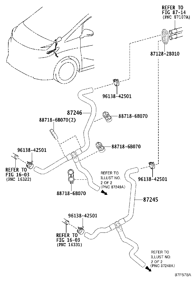 87209-58460 HOSE, HEATER WATER, INLET product image