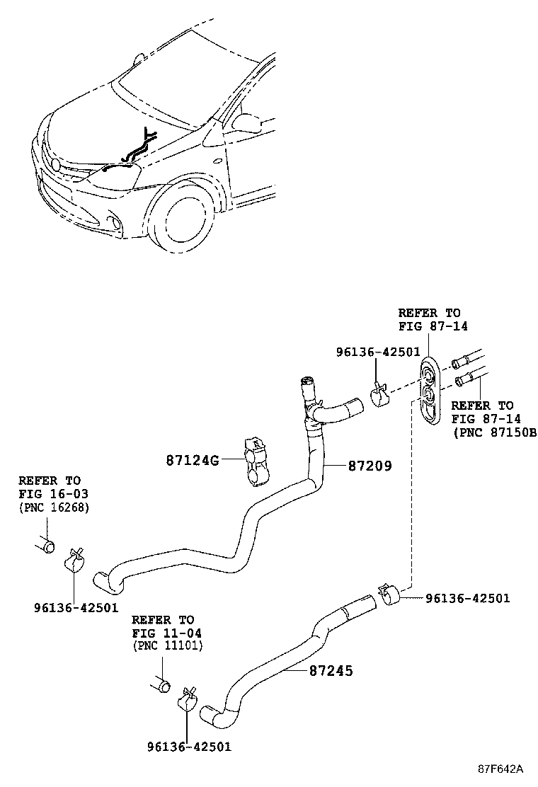 87124-0D090 CLAMP, HEATER HOSE, NO.1 product image