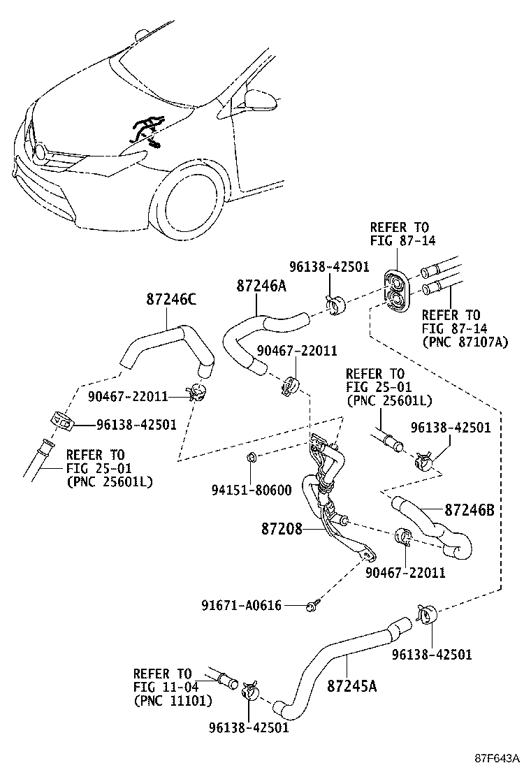 87209-12503 HOSE, HEATER WATER, OUTLET A product image