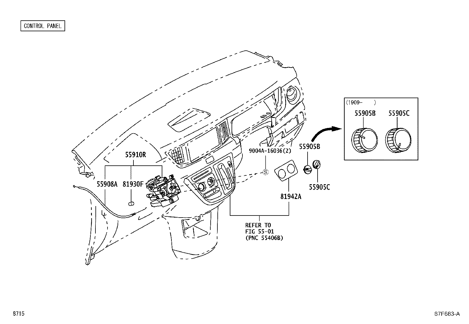 55908-BZ140 CABLE SUB-ASSY, AIR INLET DAMPER CONTROL product image