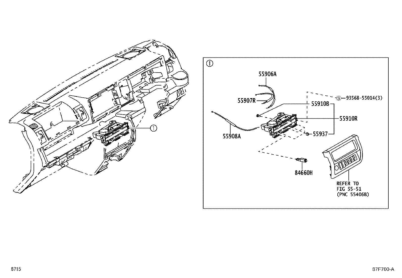 55907-B5010 CABLE SUB-ASSY, TEMPERATURE CONTROL product image