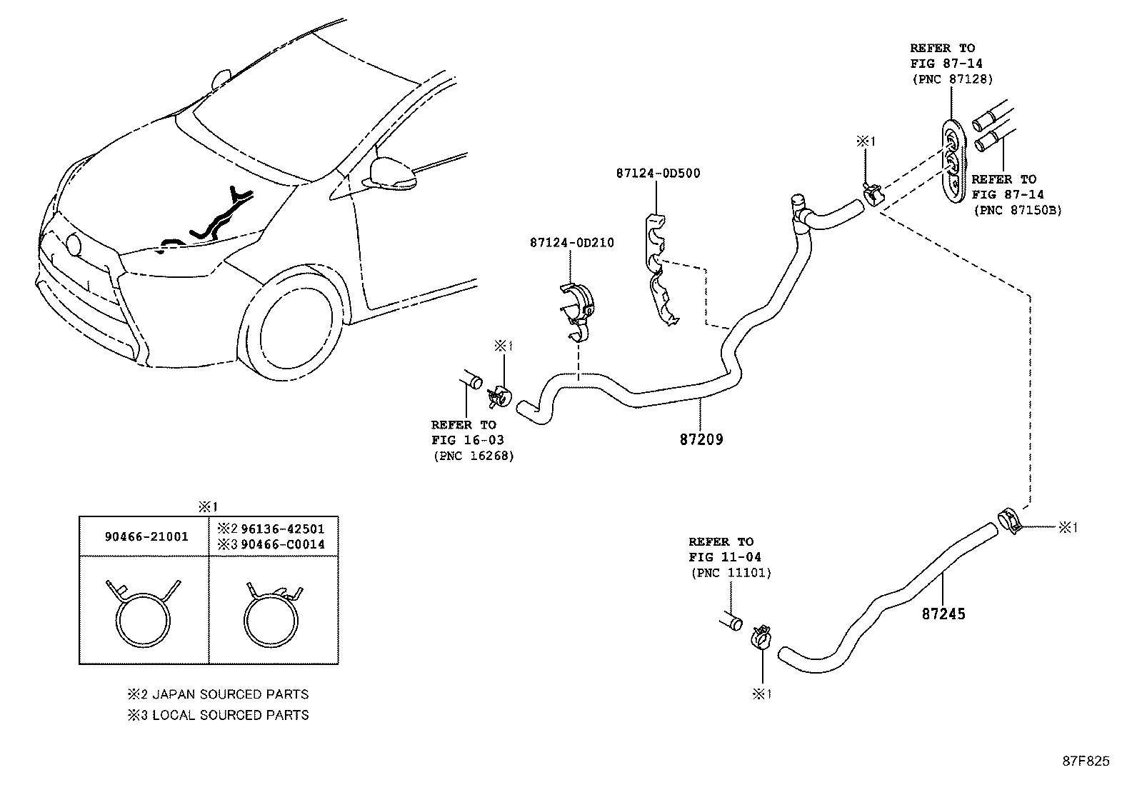 87209-0D620 HOSE, HEATER WATER, INLET product image
