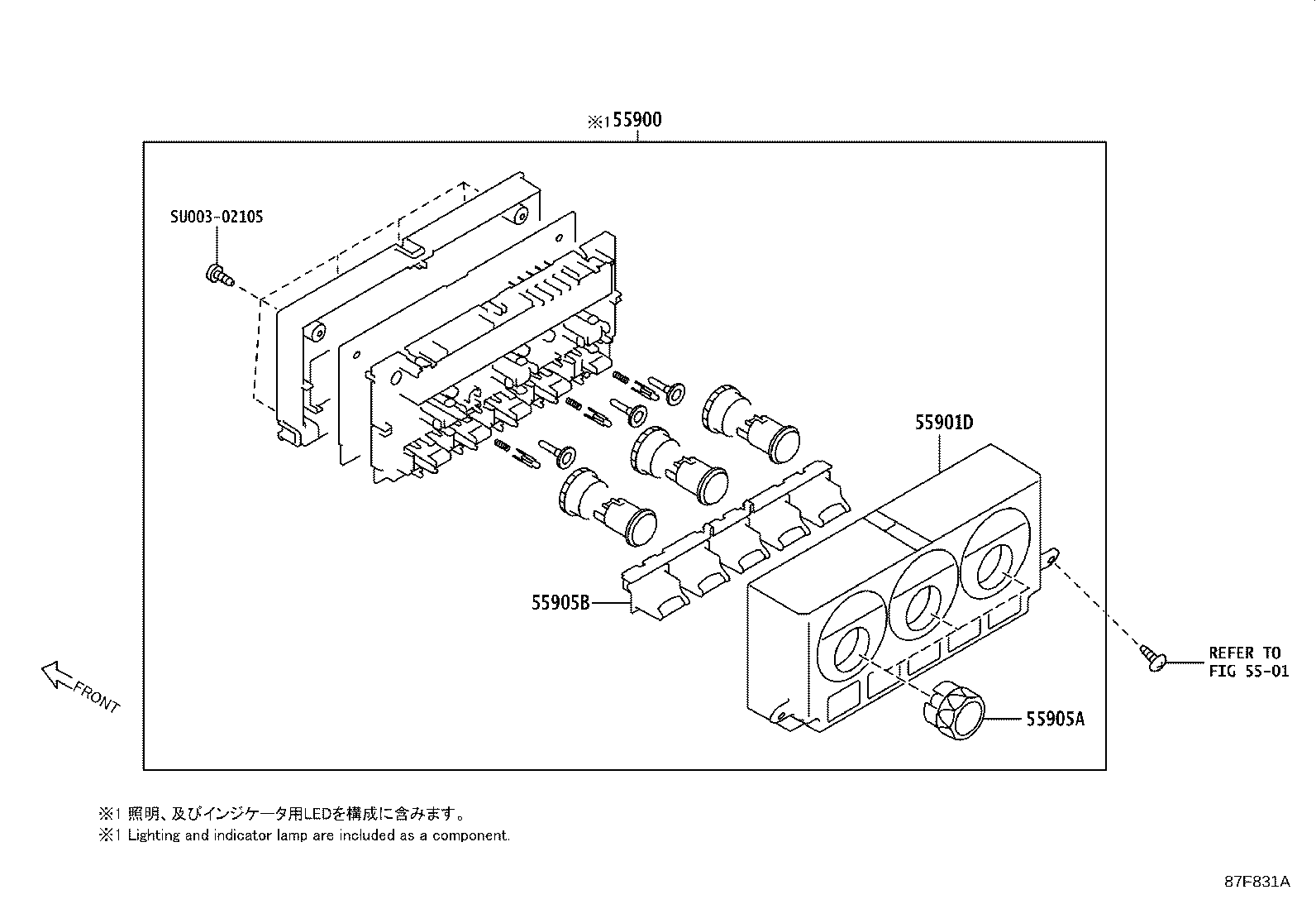 Toyota SU003-08109 CONTROL ASSY, AIR CONDITIONER