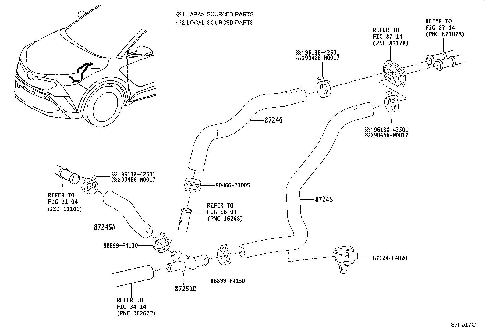 Toyota 87251-F4010 JOINT, WATER, NO.1