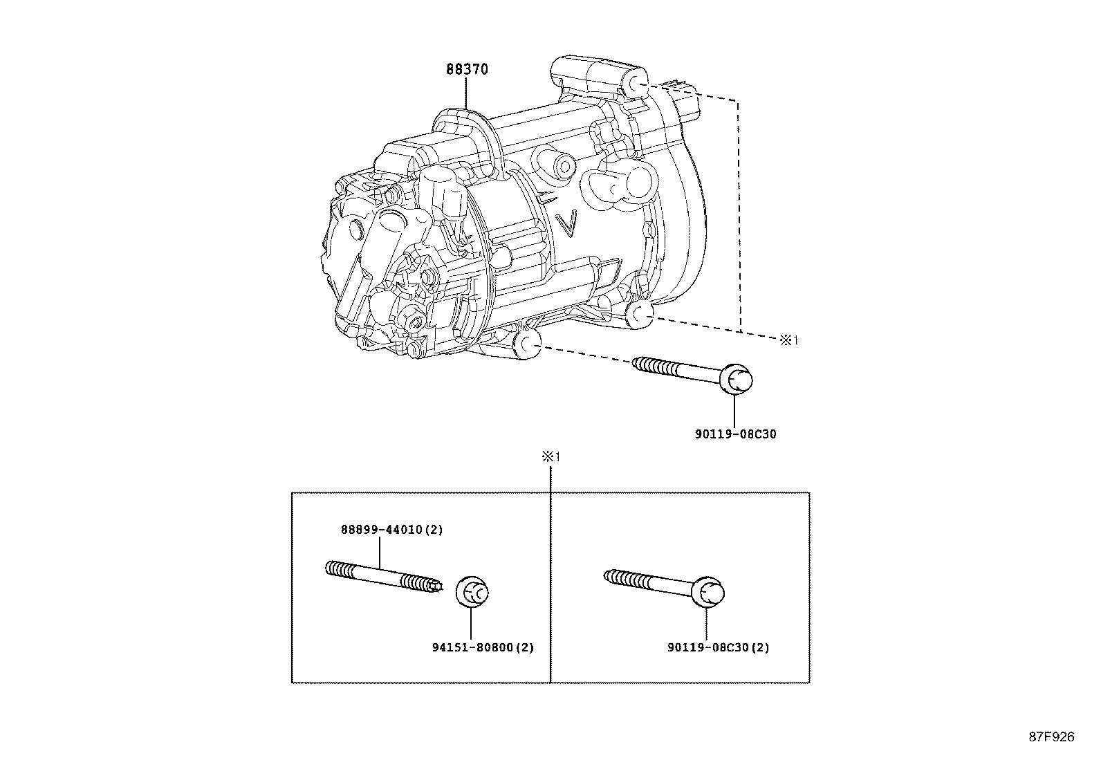 88370-47121 COMPRESSOR ASSY, W/MOTOR product image