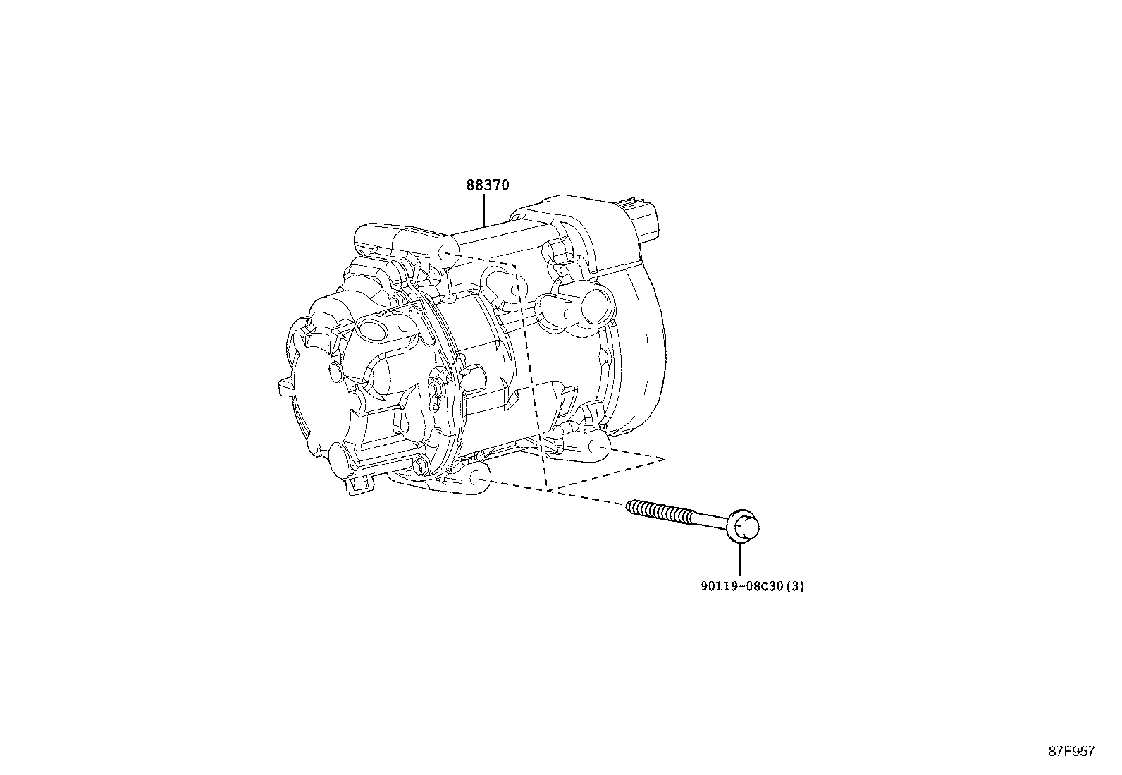 88310-F4010 COMPRESSOR ASSY, W/PULLEY product image