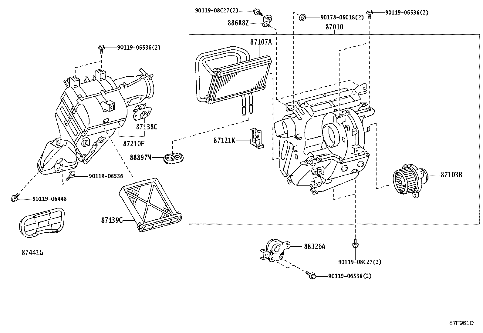 87103-37050 MOTOR SUB-ASSY, BLOWER W/FAN product image