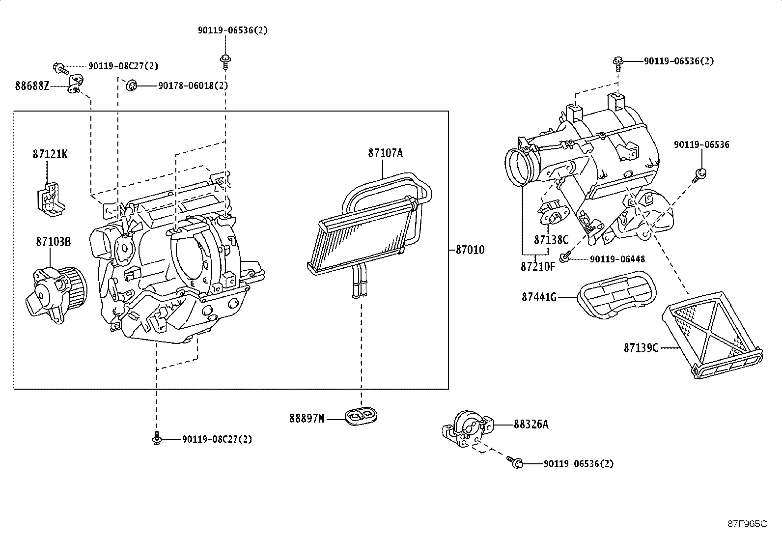 87103-37050 MOTOR SUB-ASSY, BLOWER W/FAN product image