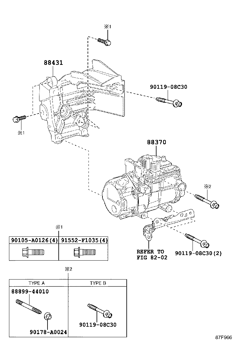 88431-0E030 BRACKET, COMPRESSOR MOUNTING, NO.1 product image