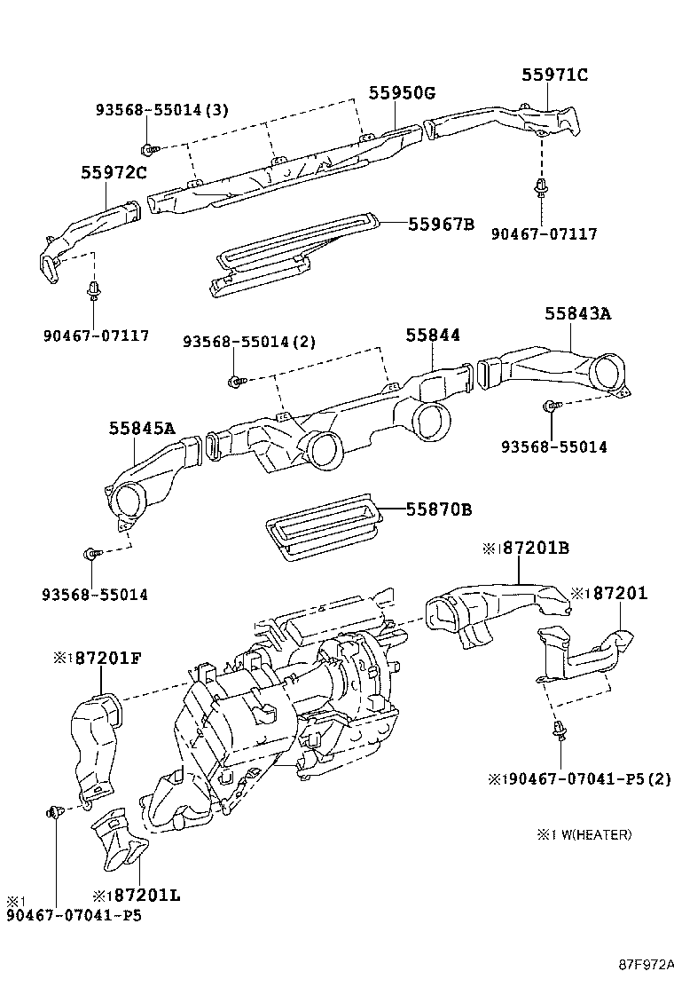 55844-37040 DUCT, HEATER TO REGISTER, NO.2 product image