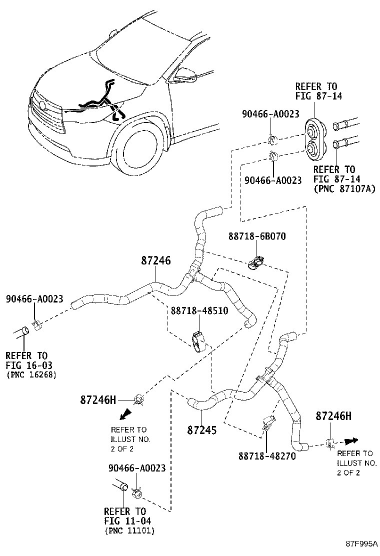 87209-0E140 HOSE, HEATER WATER product image