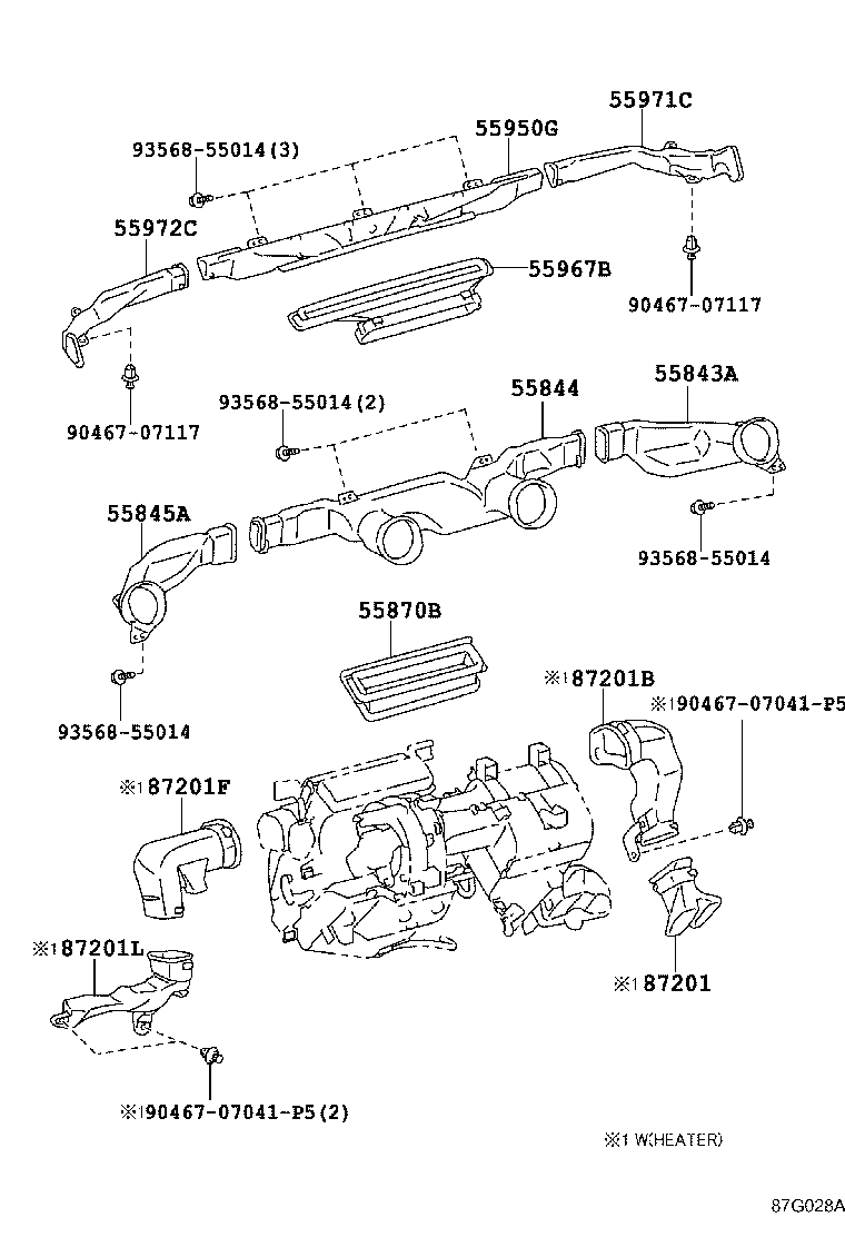 55844-37040 DUCT, HEATER TO REGISTER, NO.2 product image