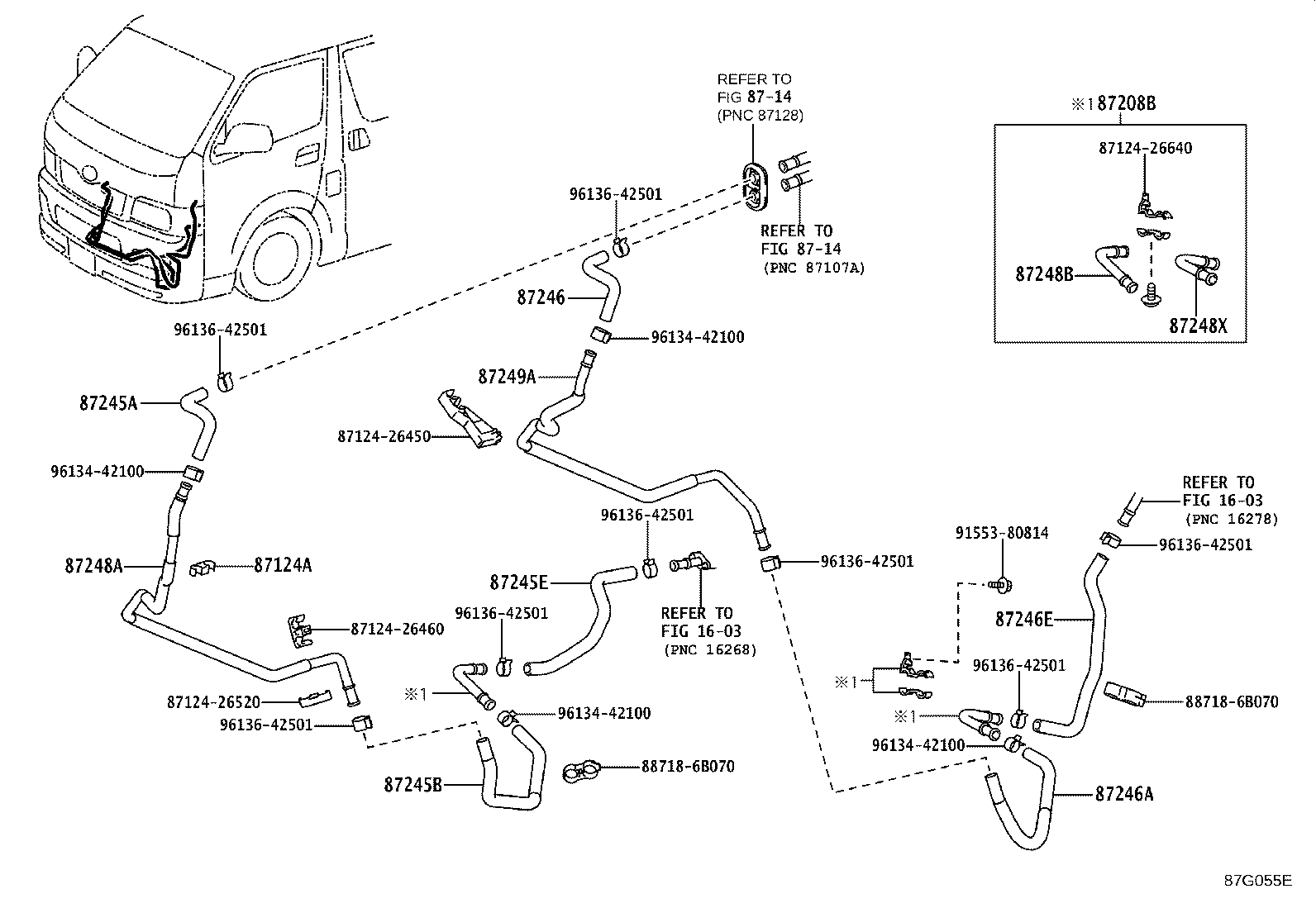87245-26K10 HOSE, HEATER WATER, INLET E product image