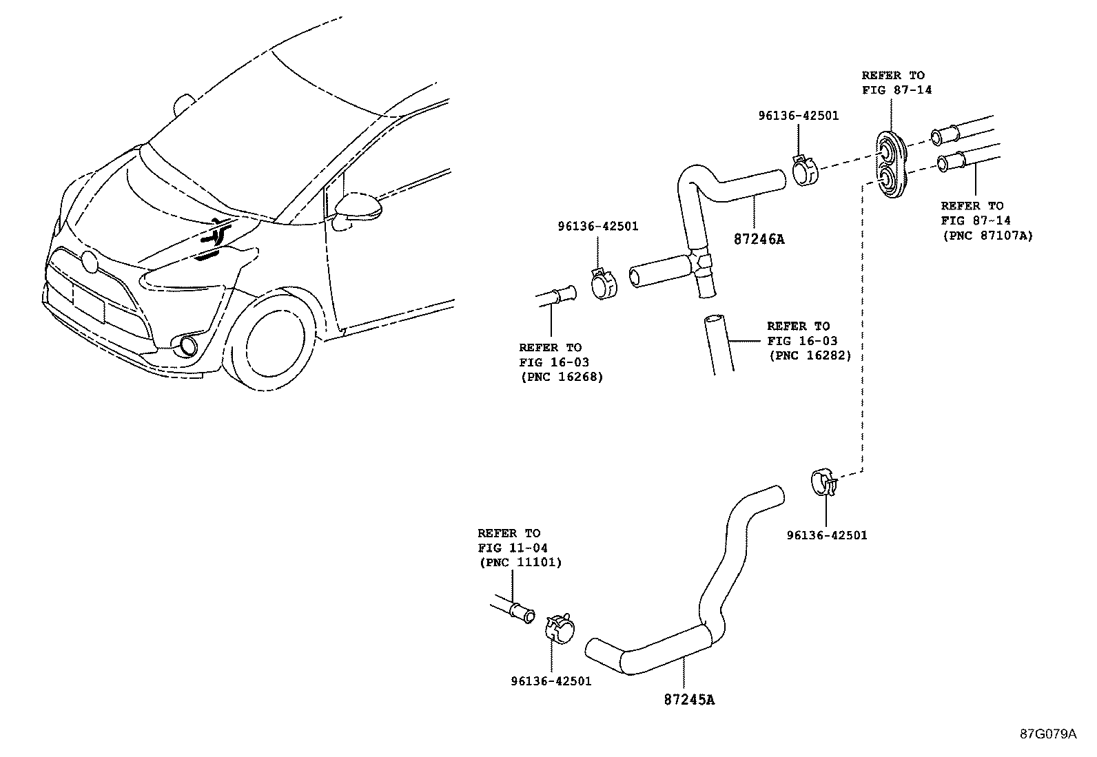 87209-0D650 HOSE, HEATER WATER, OUTLET A product image