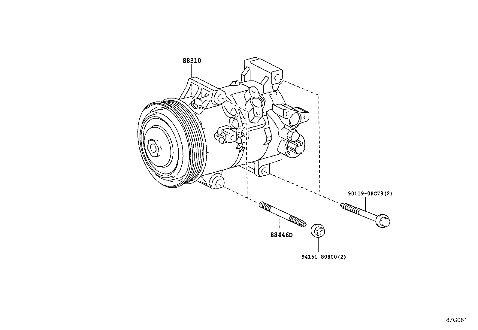 88310-02A02 COMPRESSOR ASSY, W/PULLEY product image