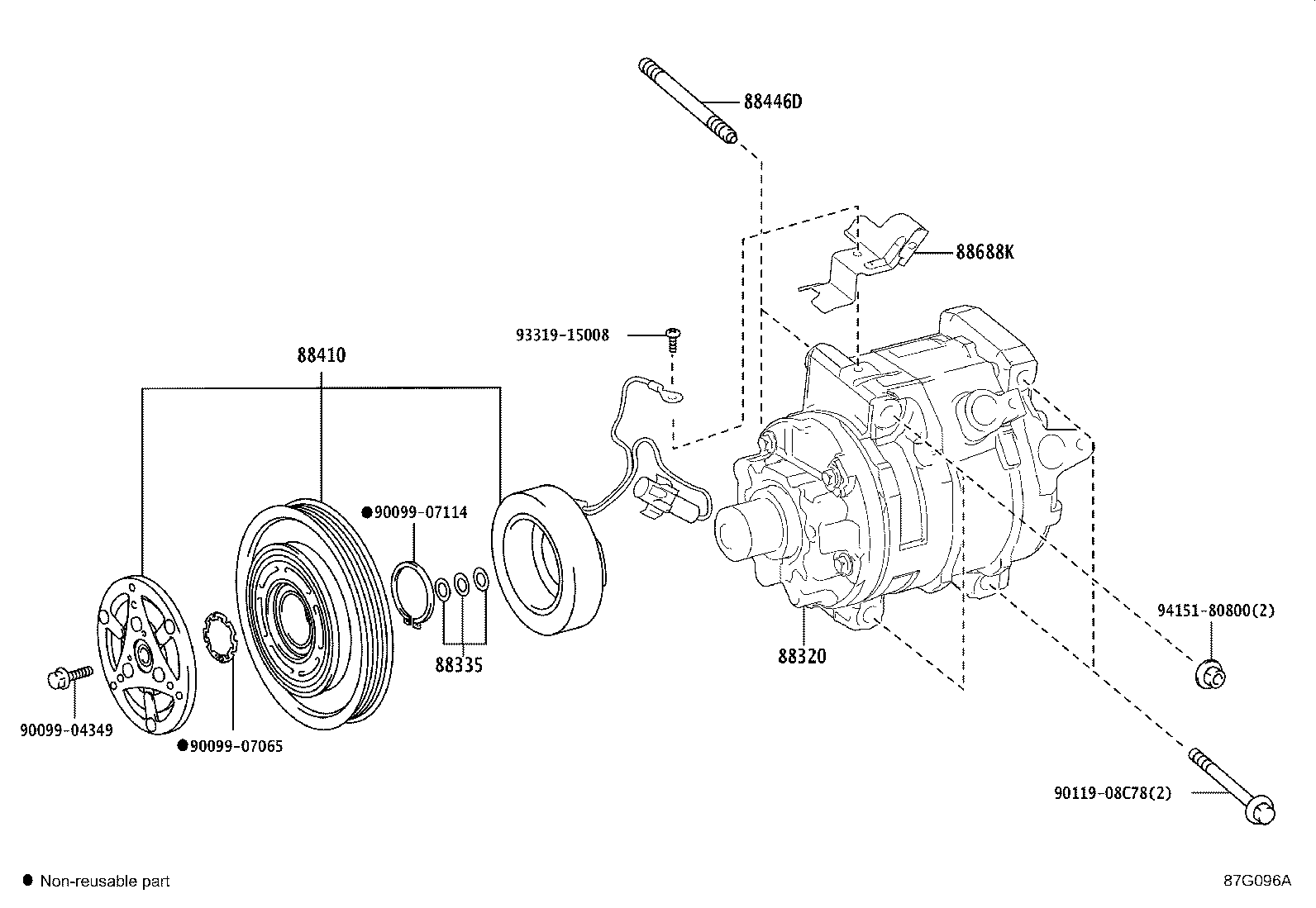 88310-02A02 COMPRESSOR ASSY, W/PULLEY product image
