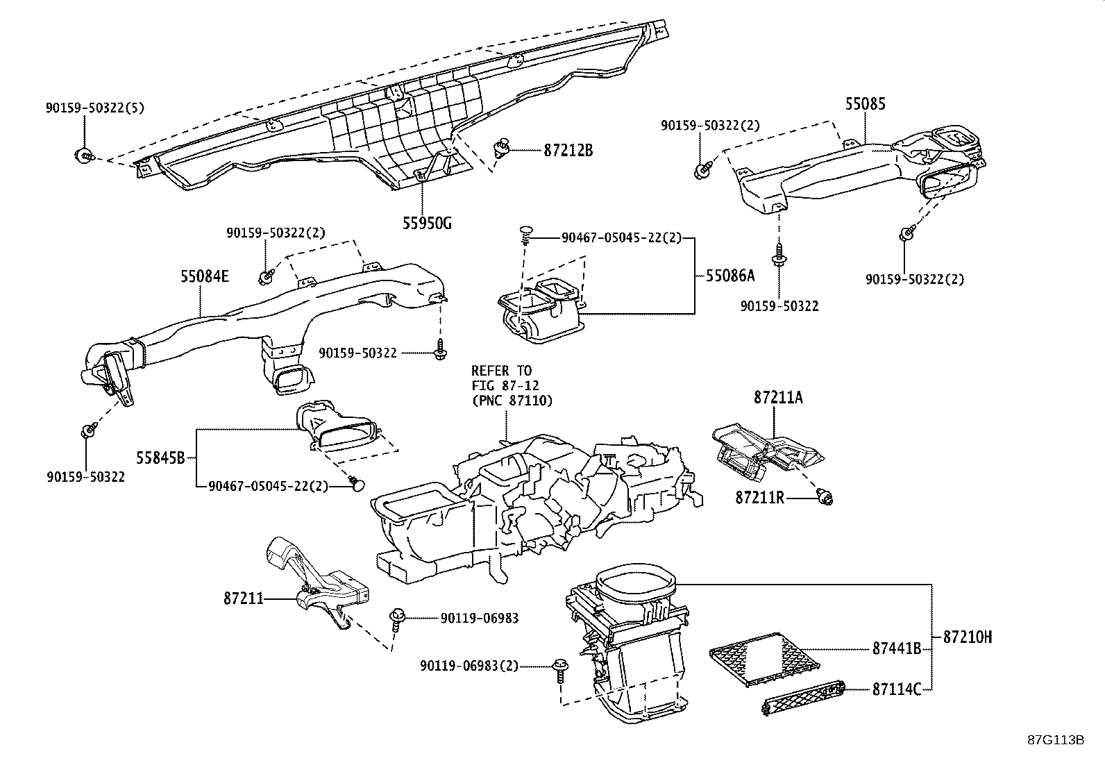 55084-36040 DUCT SUB-ASSY, HEATER TO REGISTER, NO.2 product image