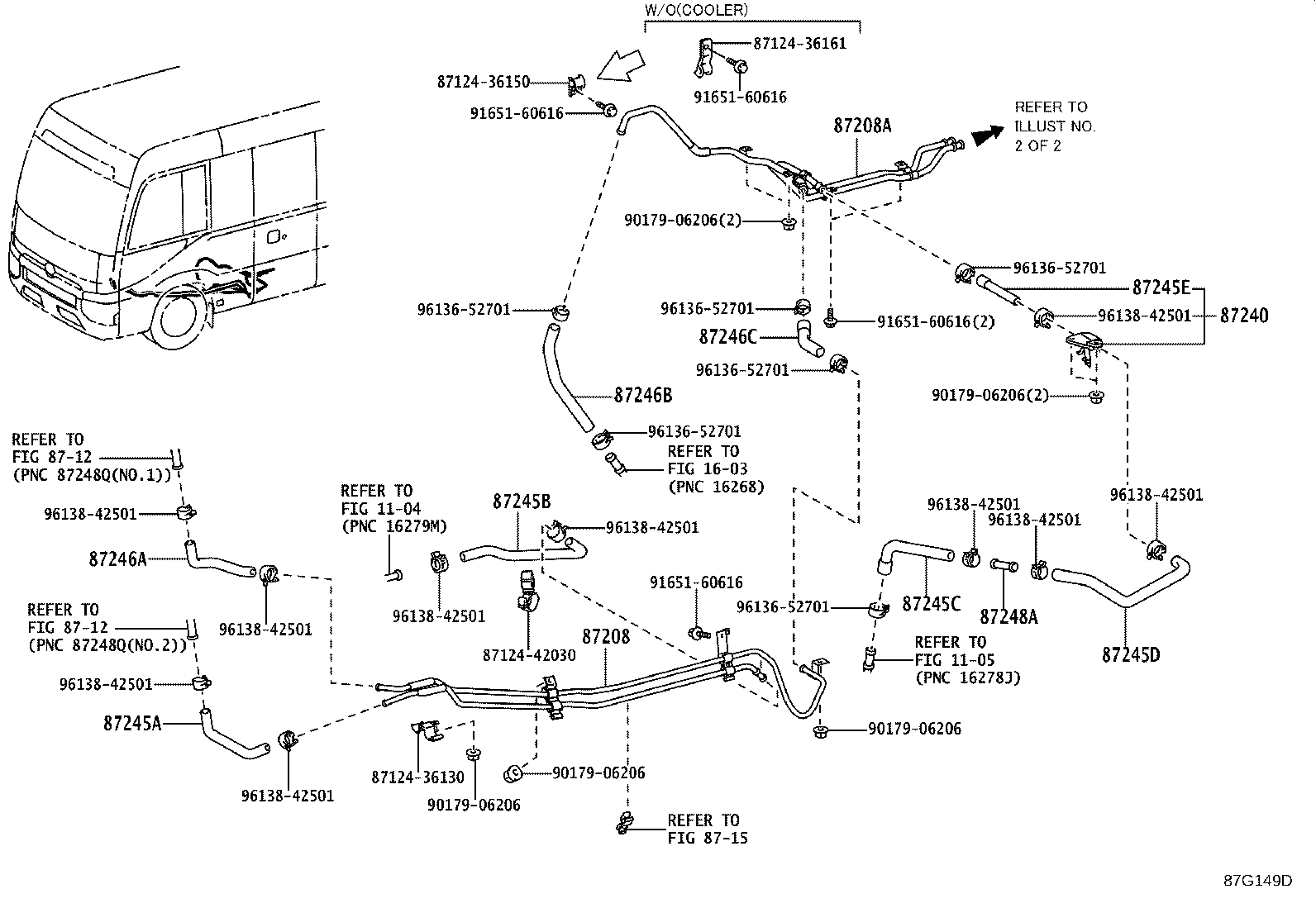 87208-36E80 PIPE SUB-ASSY, HEATER WATER, A product image