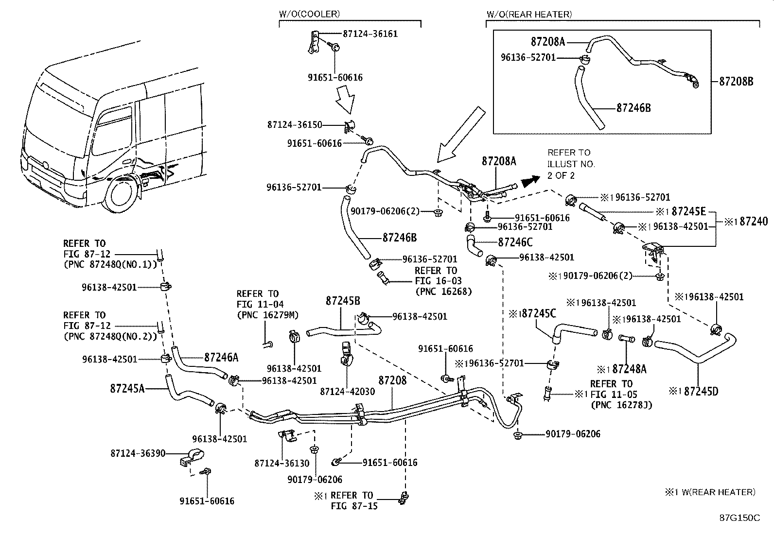 87208-36E80 PIPE SUB-ASSY, HEATER WATER, A product image