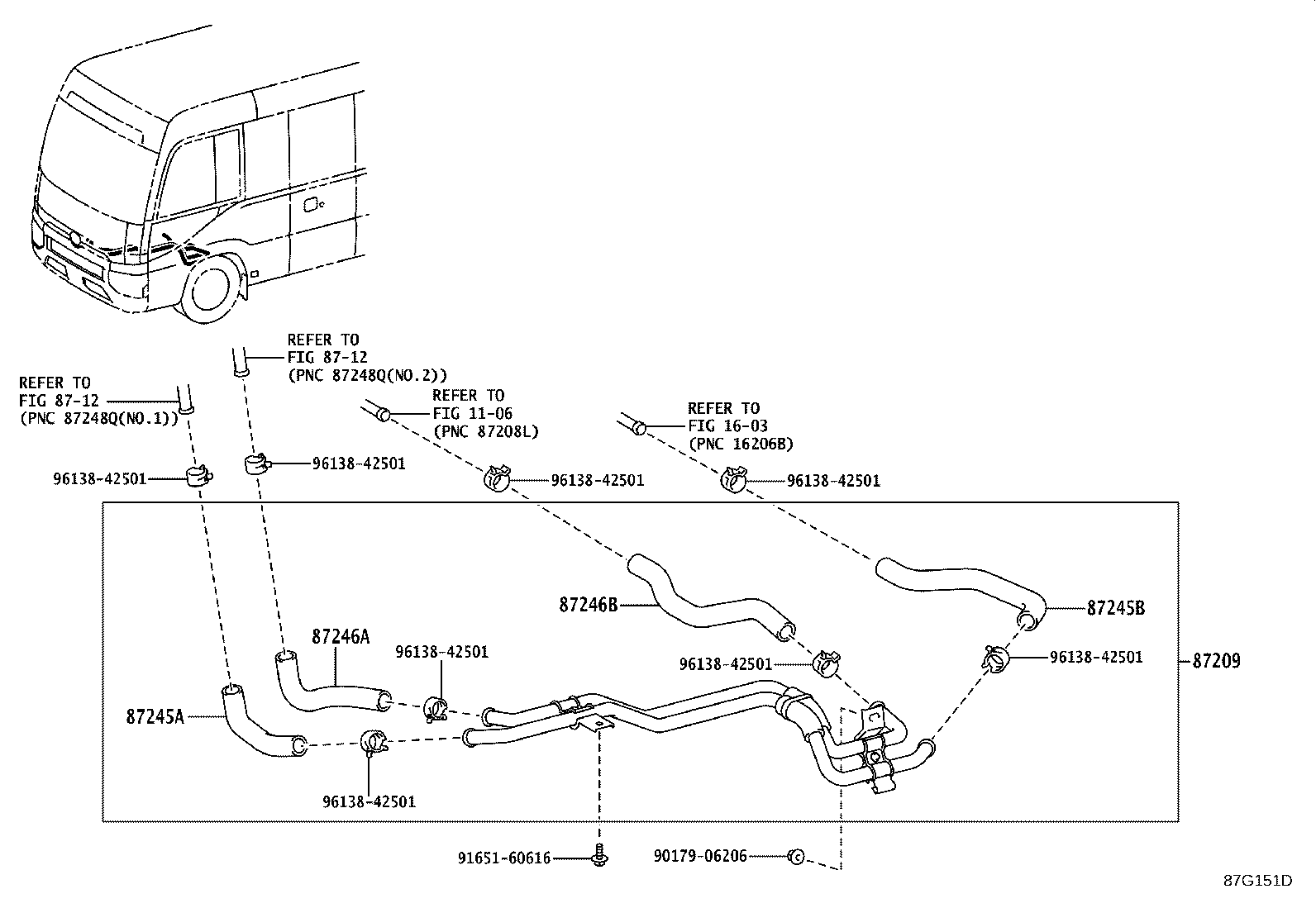 87208-36E80 PIPE SUB-ASSY, HEATER WATER, A product image