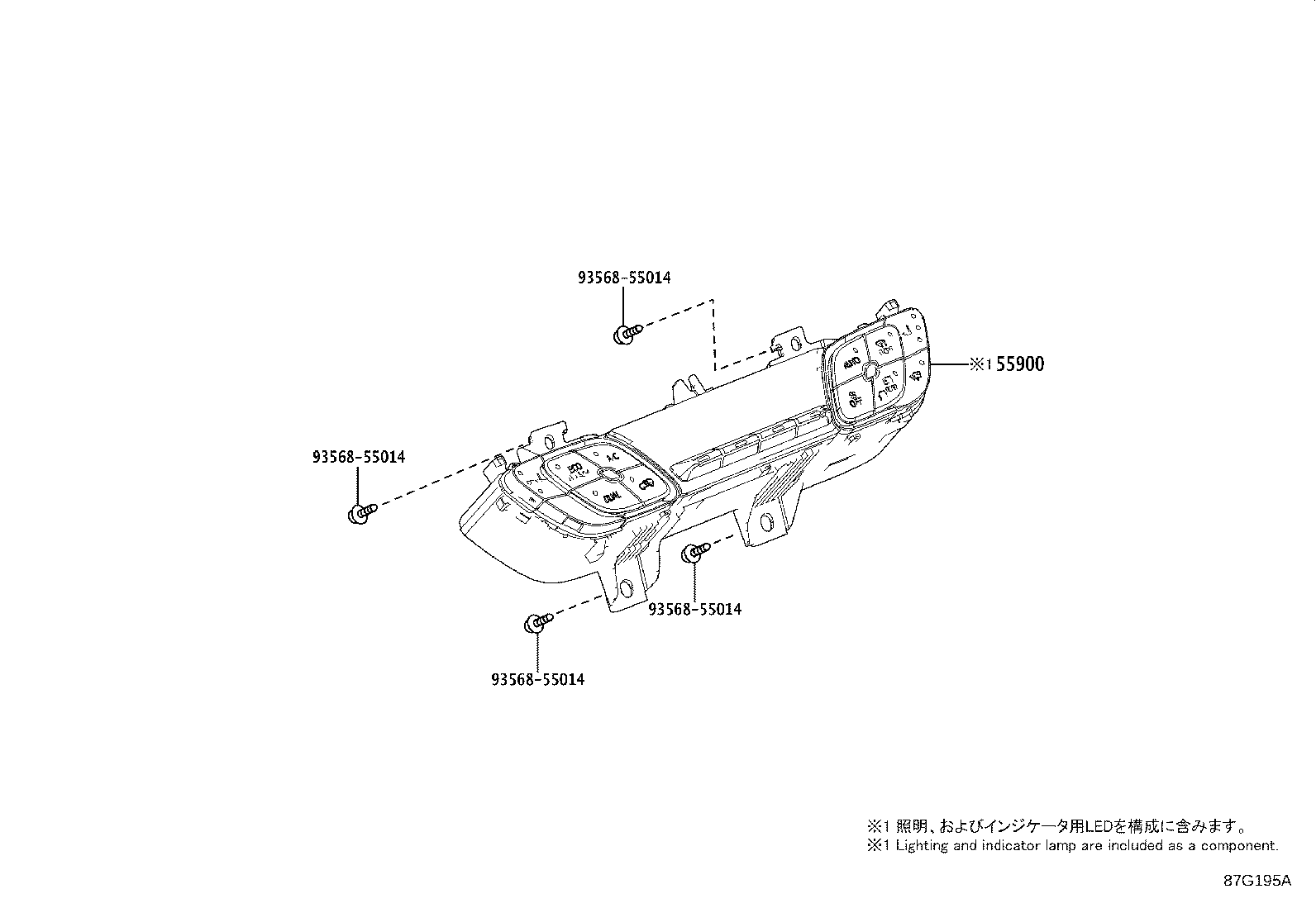 55900-10550 CONTROL ASSY, AIR CONDITIONER product image