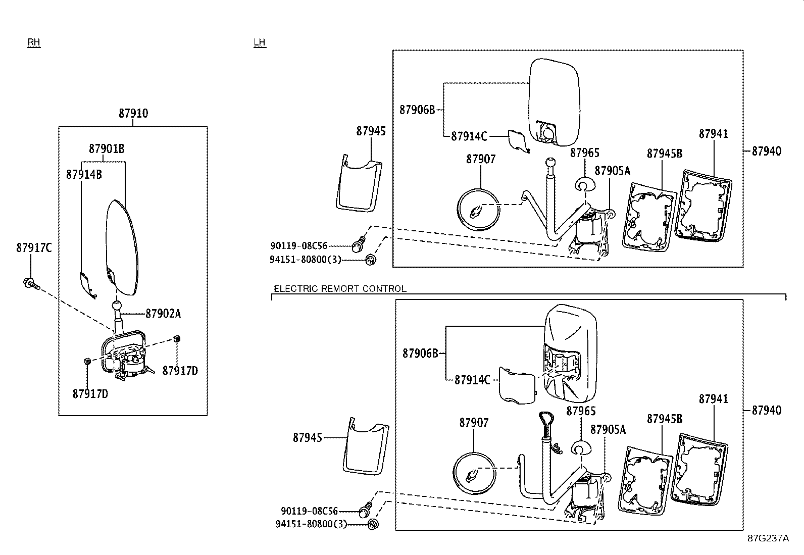 87902-36142 ARM SUB-ASSY, OUTER REAR VIEW MIRROR, RH product image