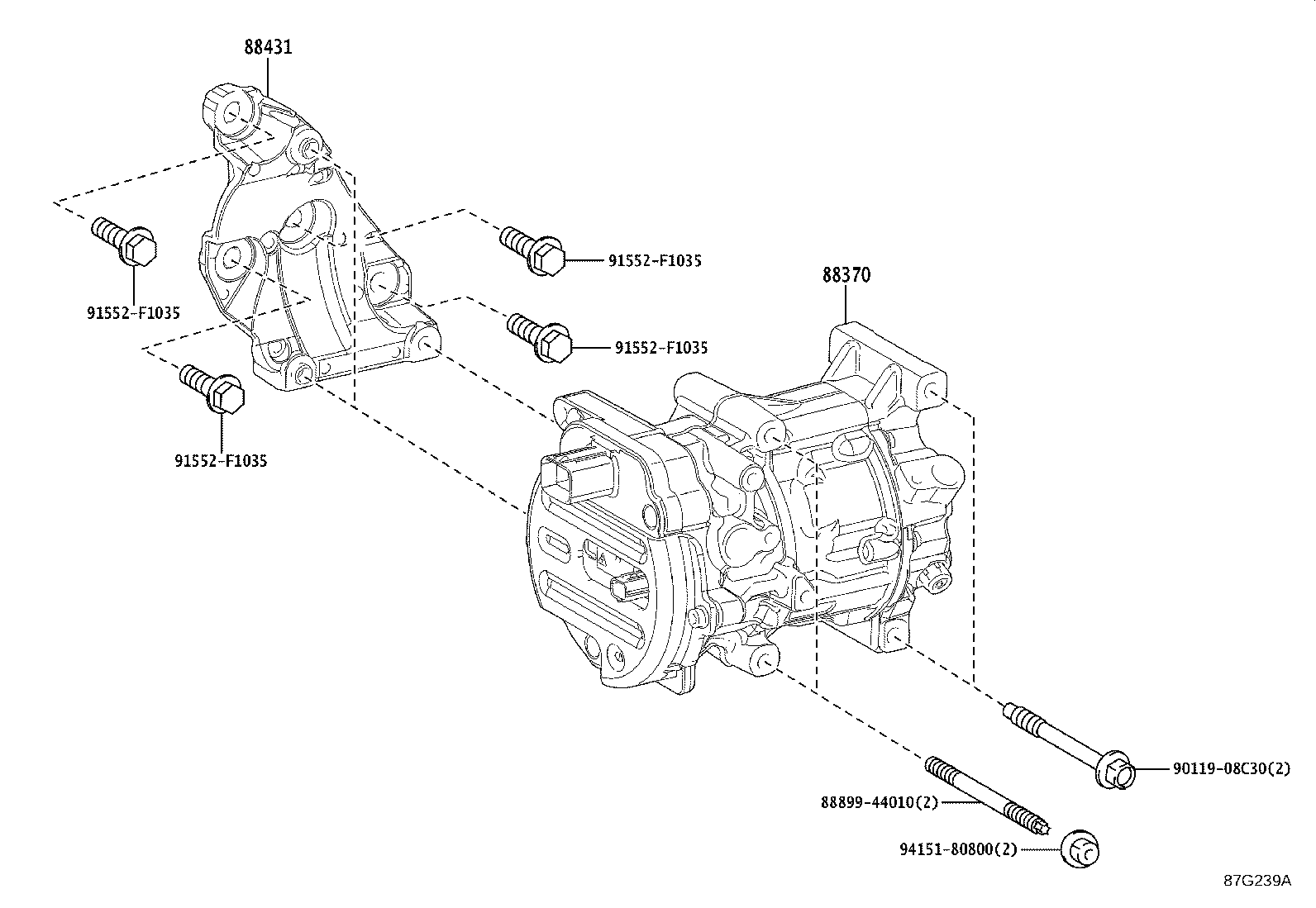 Toyota 88370-11011 COMPRESSOR ASSY, W/MOTOR