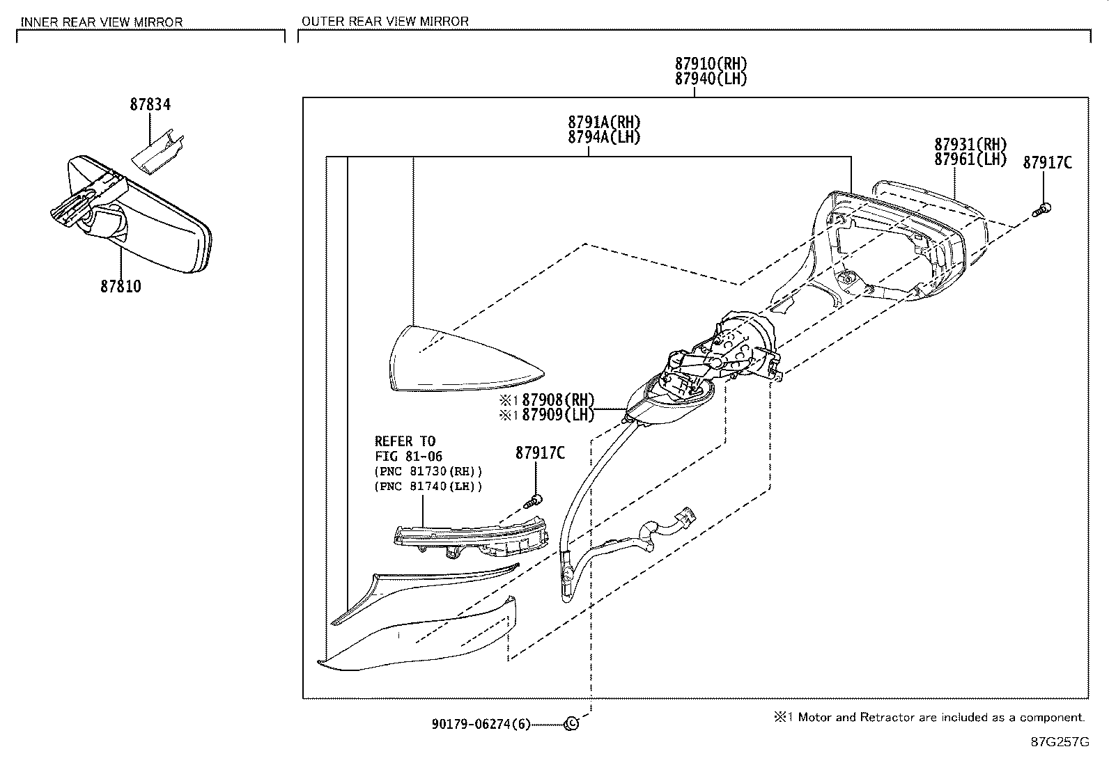 87909-11080-B2 ACTUATOR ASSY, OUTER MIRROR, LH product image