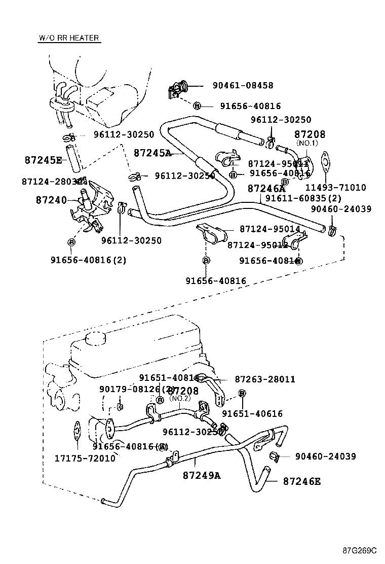 87245-95A26 HOSE, HEATER WATER, INLET A product image