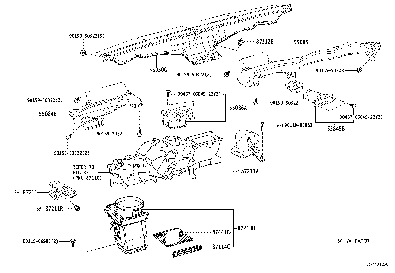 55084-36040 DUCT SUB-ASSY, HEATER TO REGISTER, NO.2 product image