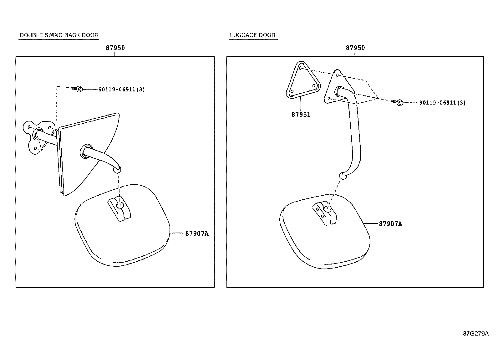 87902-36142 ARM SUB-ASSY, OUTER REAR VIEW MIRROR, RH product image