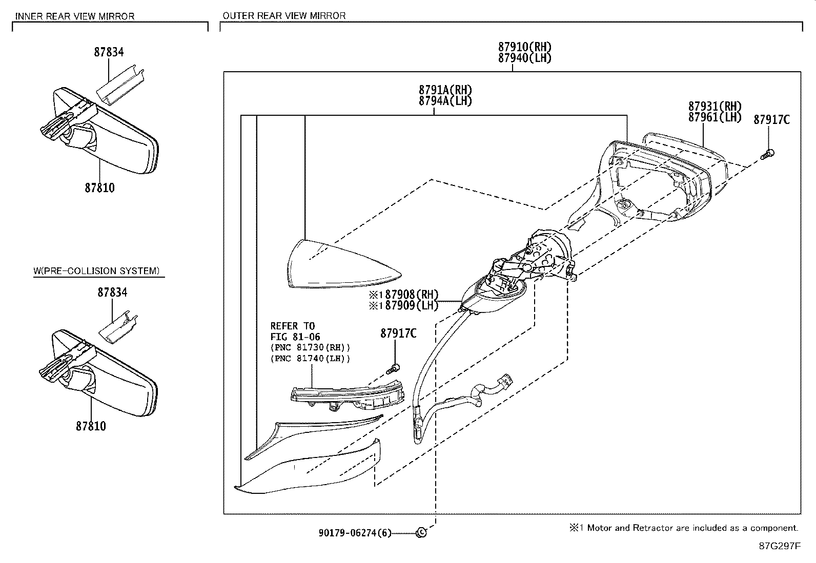 87810-0WG40 MIRROR ASSY, INNER REAR VIEW product image