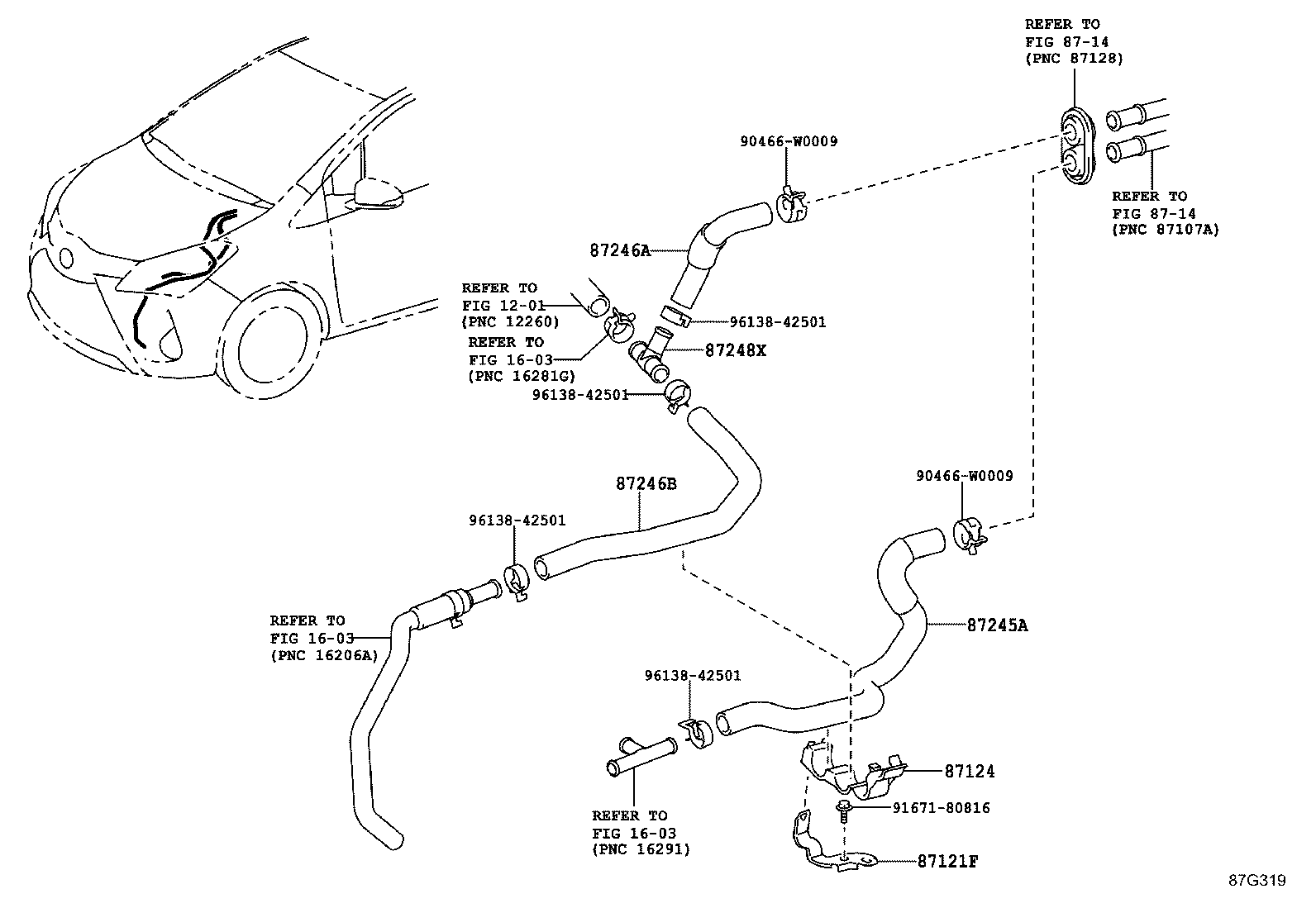 87245-0D860 HOSE, HEATER WATER, OUTLET A product image