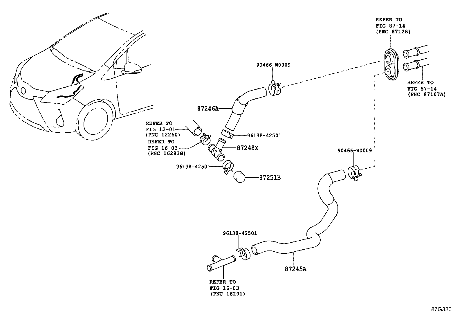 87245-0D860 HOSE, HEATER WATER, OUTLET A product image