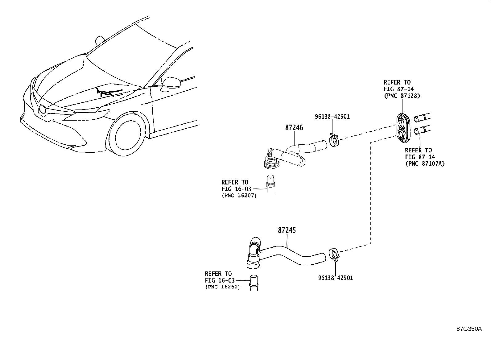 87245-33860 HOSE, HEATER WATER, INLET product image