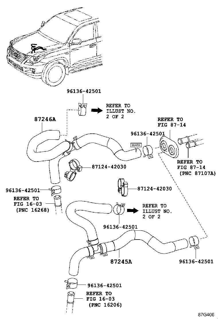 87209-60C10 HOSE, HEATER WATER, OUTLET A product image