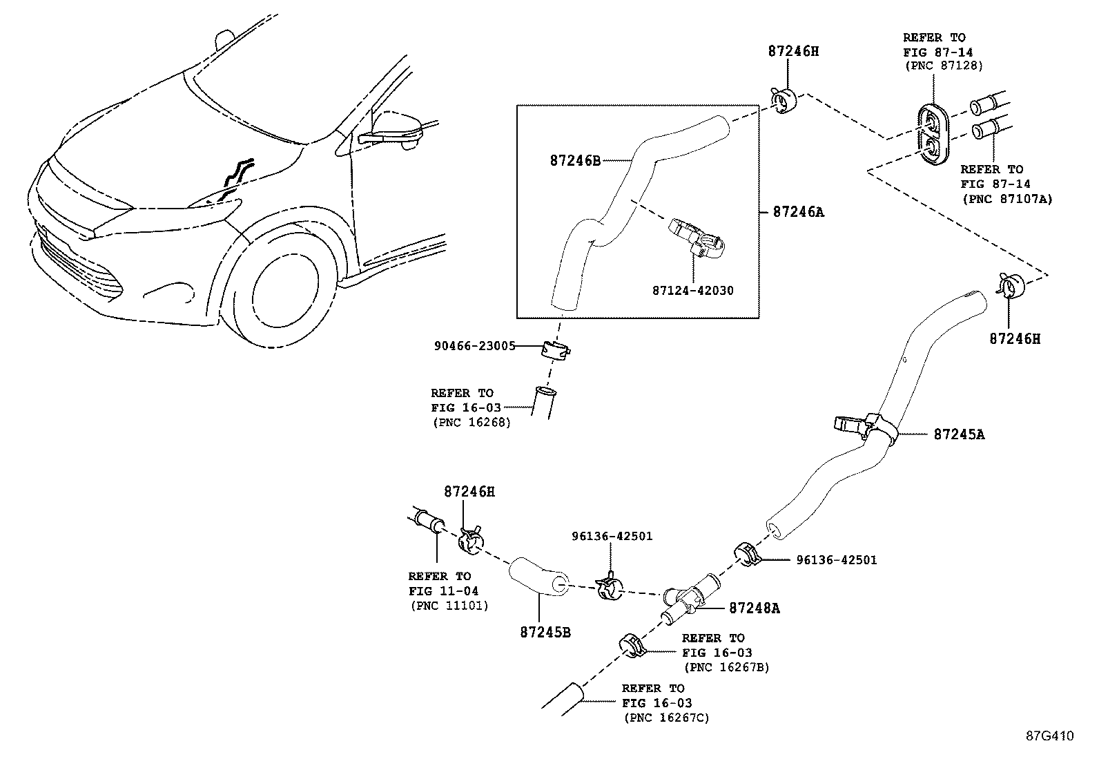 87245-48B50 HOSE, HEATER WATER, OUTLET A product image