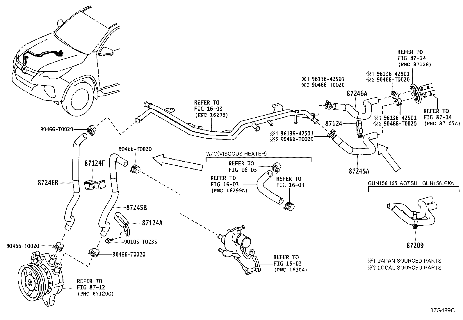 87245-0KC10 HOSE, HEATER WATER, OUTLET A product image