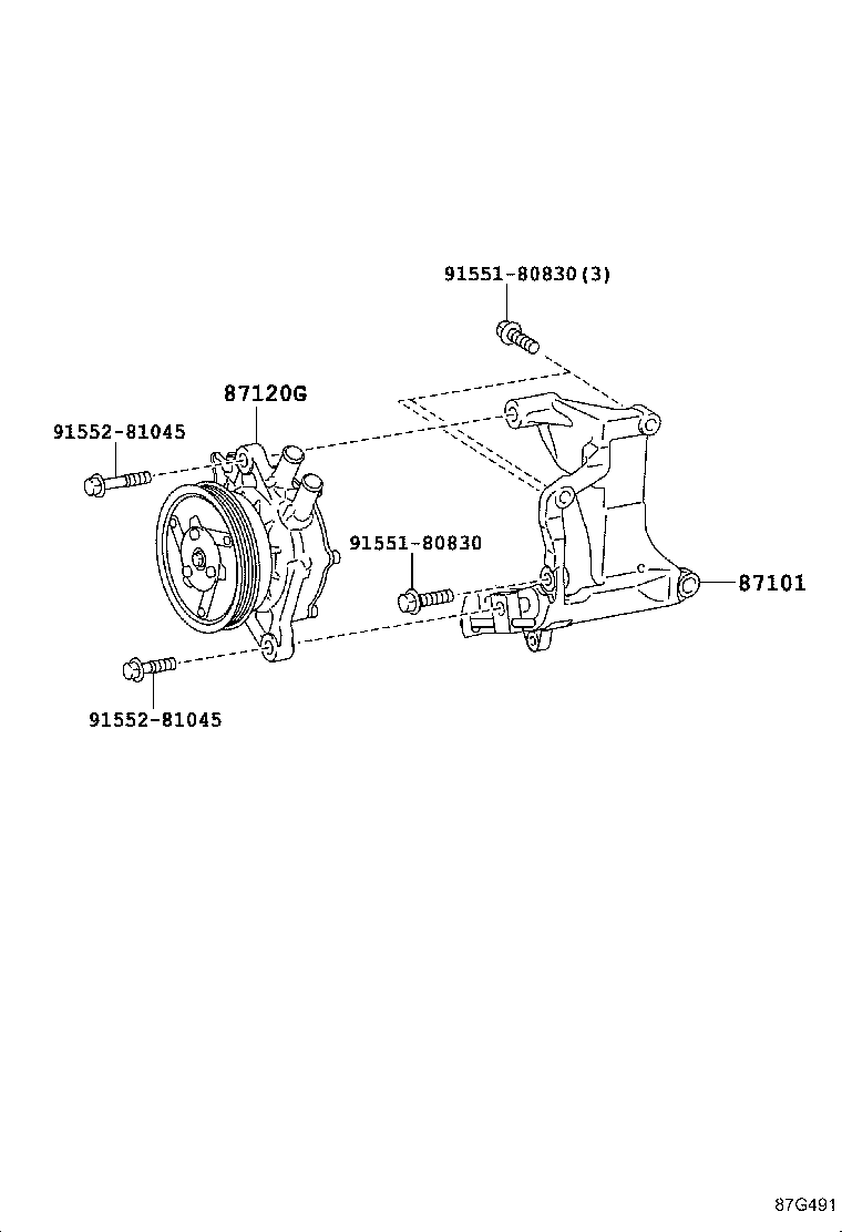 87101-60060 BRACKET SUB-ASSY, VISCOUS HEATER NO.1 product image