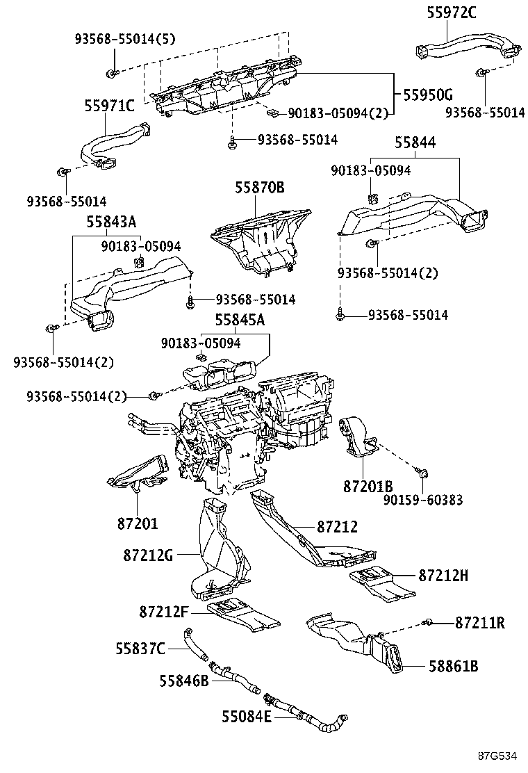 55844-60400 DUCT, HEATER TO REGISTER, NO.2 product image
