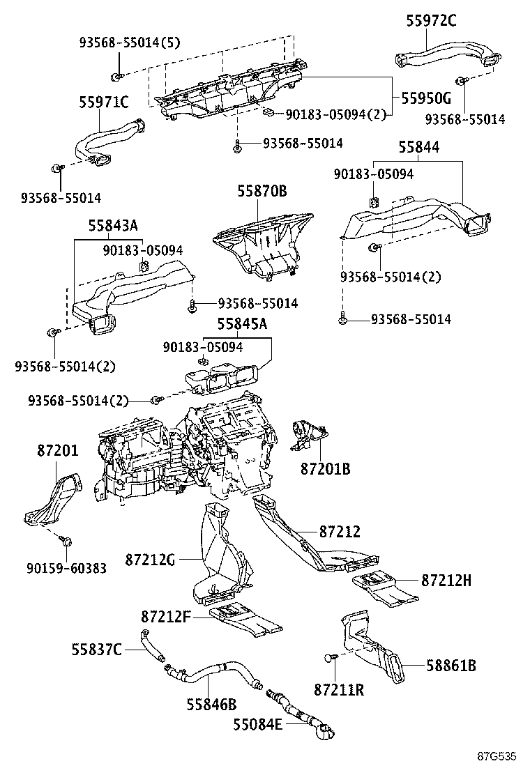 55844-60400 DUCT, HEATER TO REGISTER, NO.2 product image