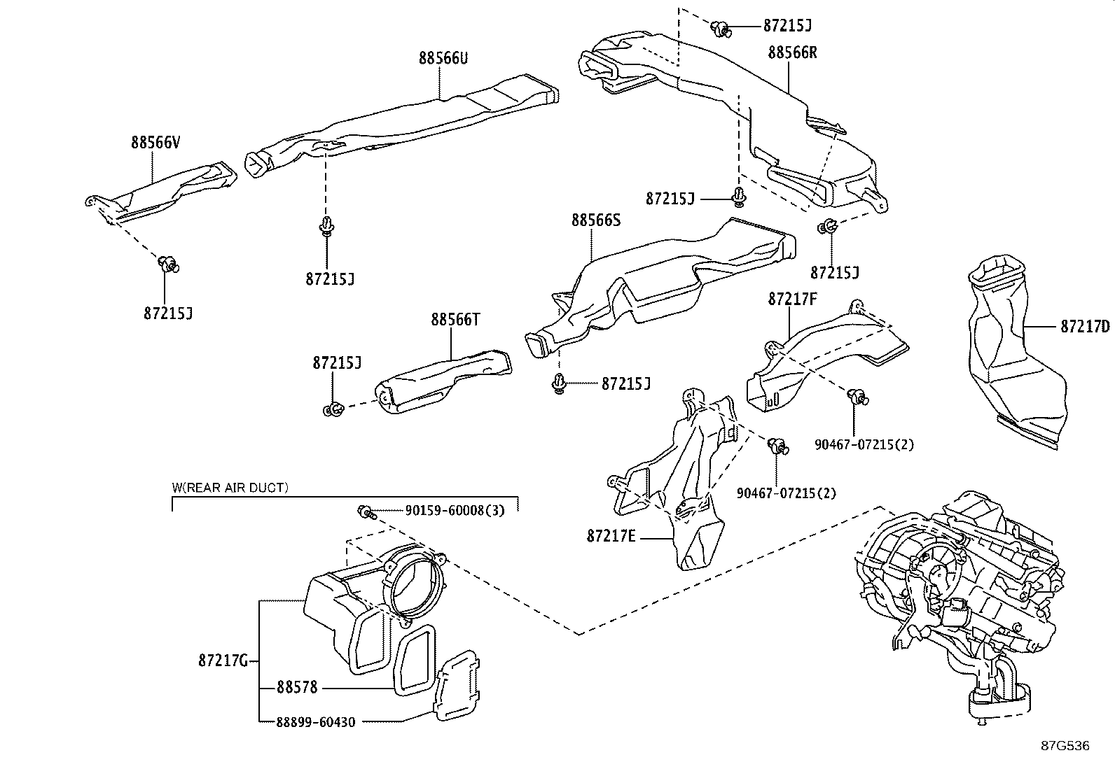 55844-60400 DUCT, HEATER TO REGISTER, NO.2 product image