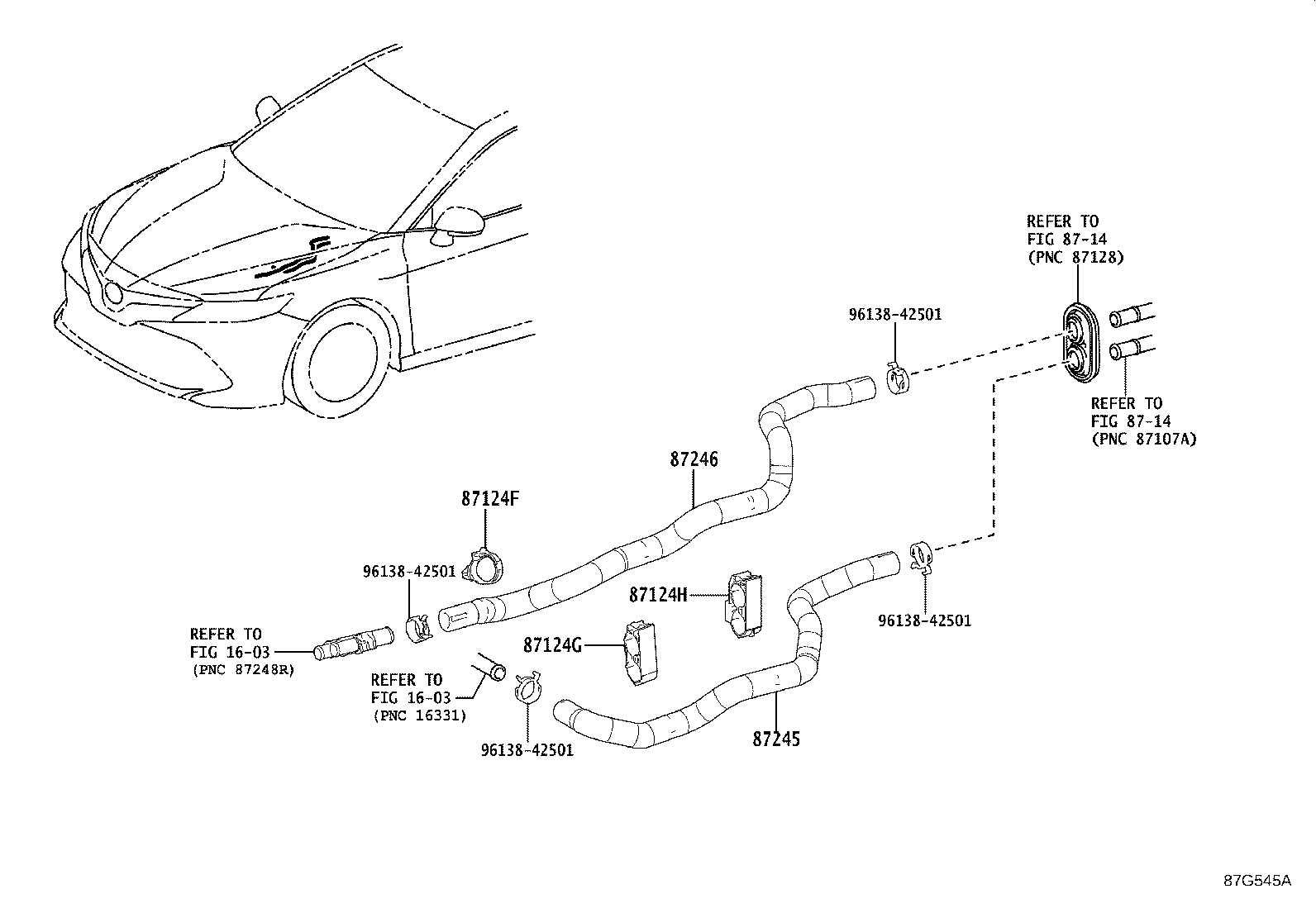 87245-33860 HOSE, HEATER WATER, INLET product image