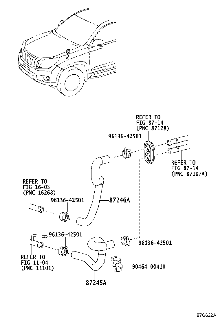 87245-60G90 HOSE, HEATER WATER, OUTLET A product image