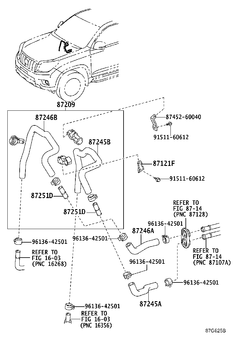 87245-60G90 HOSE, HEATER WATER, OUTLET A product image